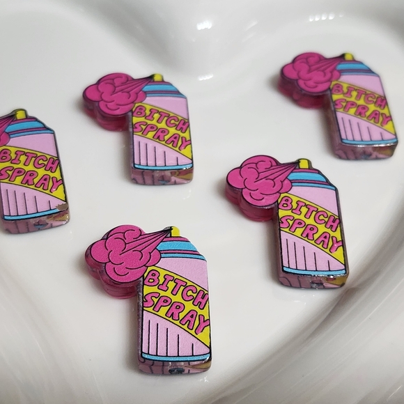 Other - B**ch Spray Focal Bead 2 Pcs Acrylic Beaded Pen Spicy Keychain Phone Chain